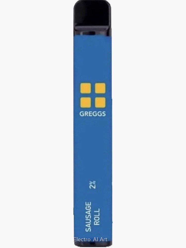 Greggs Sausage Roll Disposable Vape E-ciggartte Joke Meme Novelty item Best  Seller | Sticker