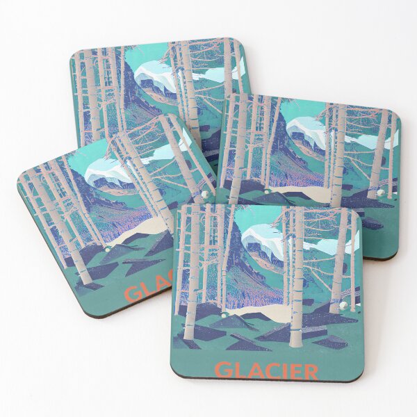 Item preview, Glacier National Park | Vintage American National Park, Colorful Abstract Design designed and sold by POSTERAMALA.