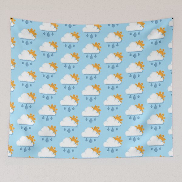 Item preview, Retro Sunny Rain cloud Pixel Design designed and sold by 8BitTrip.