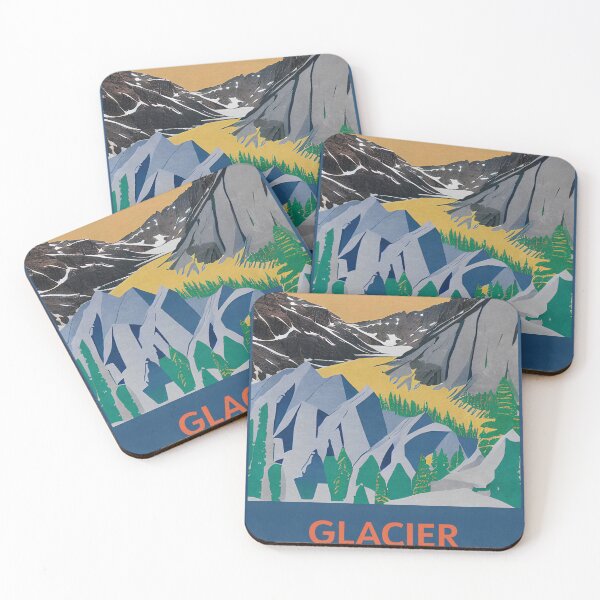 Item preview, Glacier National Park | Vintage American National Park, Colorful Abstract Design designed and sold by POSTERAMALA.