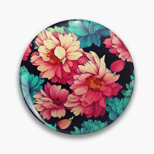 Item preview, Florally Magenta and Teal on Black designed and sold by Patternifico.
