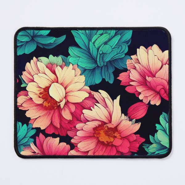 Item preview, Florally Magenta and Teal on Black designed and sold by Patternifico.