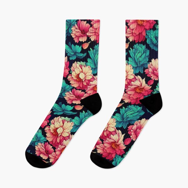 Item preview, Florally Magenta and Teal on Black designed and sold by Patternifico.