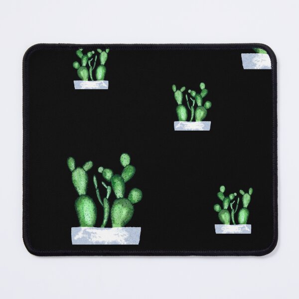 Item preview, Cactus green seamless pattern a watercolor sketch black designed and sold by Yana Mustafina | Boho Soulful Designs.