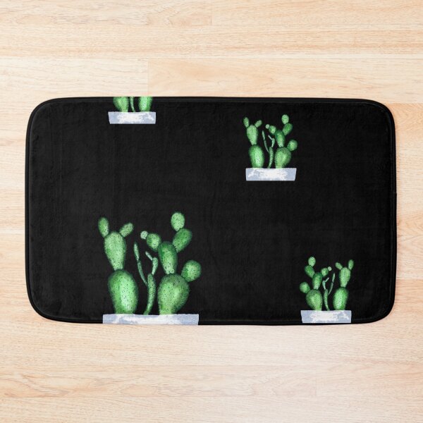 Item preview, Cactus green seamless pattern a watercolor sketch black designed and sold by Yana Mustafina | Boho Soulful Designs.