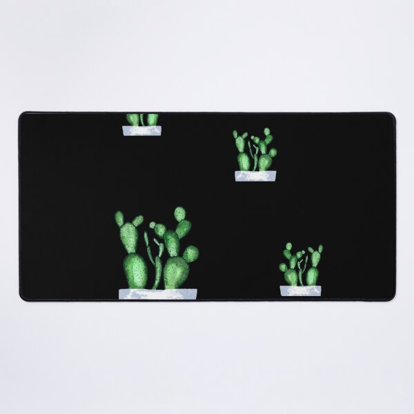 Item preview, Cactus green seamless pattern a watercolor sketch black designed and sold by Yana Mustafina | Boho Soulful Designs.