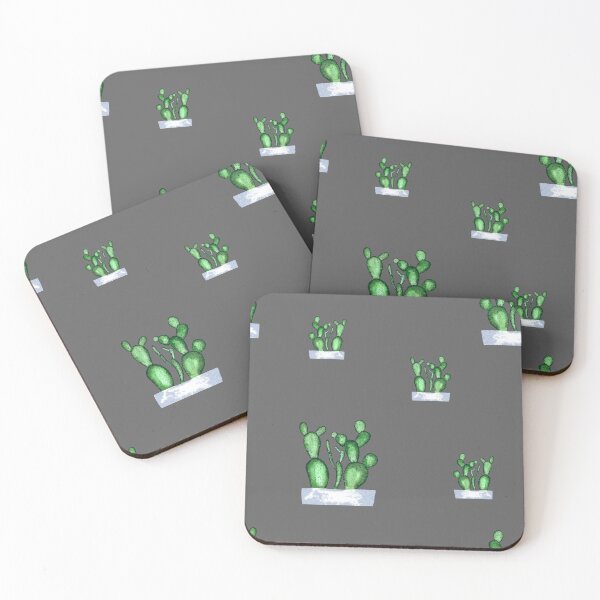 Item preview, Cactus green seamless pattern a watercolor sketch grey  designed and sold by Yana Mustafina | Boho Soulful Designs.