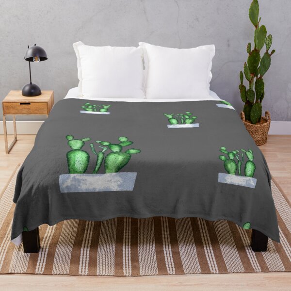 Item preview, Cactus green seamless pattern a watercolor sketch grey designed and sold by Yana Mustafina | Boho Soulful Designs.