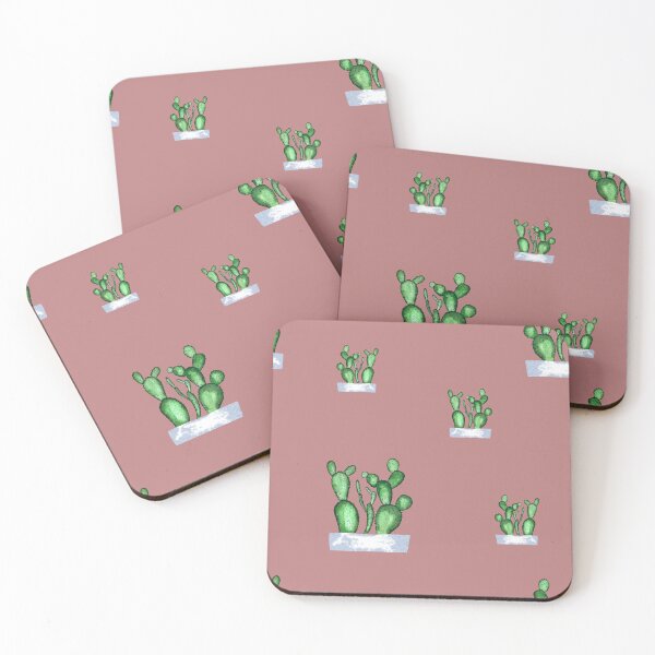 Item preview, Cactus green seamless pattern a watercolor sketch pink designed and sold by Yana Mustafina | Boho Soulful Designs.