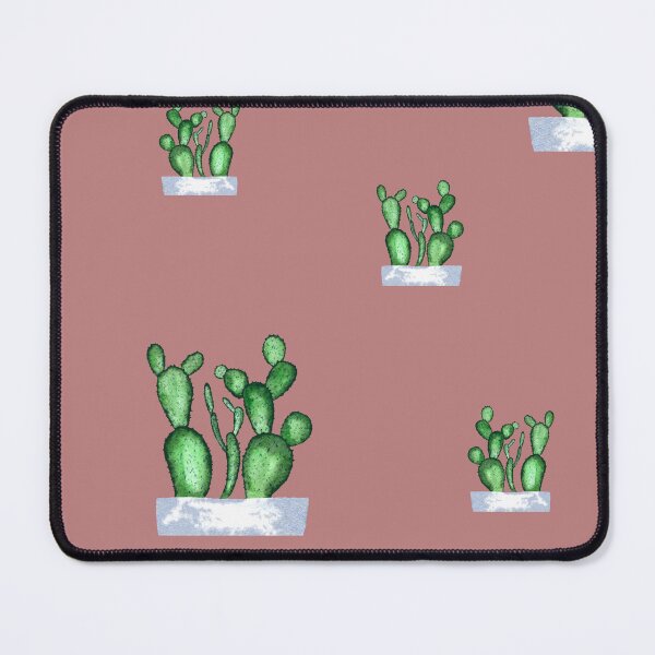 Item preview, Cactus green seamless pattern a watercolor sketch pink designed and sold by Yana Mustafina | Boho Soulful Designs.