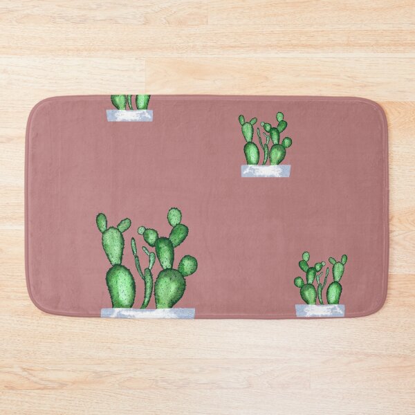 Item preview, Cactus green seamless pattern a watercolor sketch pink designed and sold by Yana Mustafina | Boho Soulful Designs.