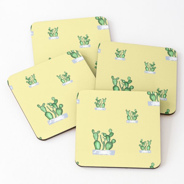 Item preview, Cactus green seamless pattern a watercolor sketch yellow designed and sold by Yana Mustafina | Boho Soulful Designs.