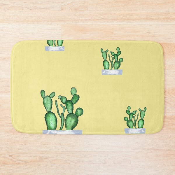 Item preview, Cactus green seamless pattern a watercolor sketch yellow designed and sold by Yana Mustafina | Boho Soulful Designs.