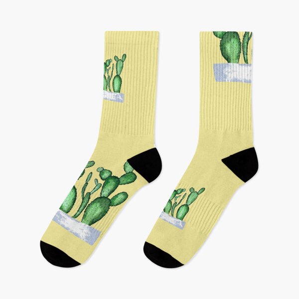Item preview, Cactus green seamless pattern a watercolor sketch yellow designed and sold by Yana Mustafina | Boho Soulful Designs.