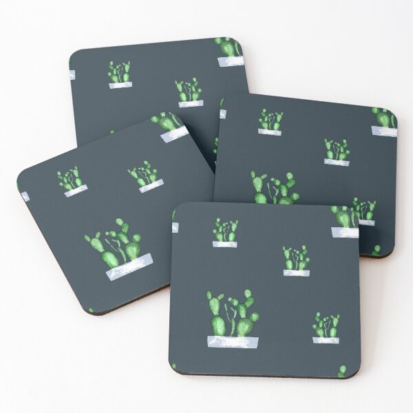 Item preview, Cactus green seamless pattern a watercolor sketch blue designed and sold by Yana Mustafina | Boho Soulful Designs.