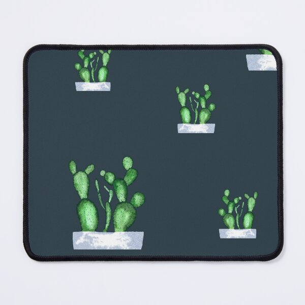 Item preview, Cactus green seamless pattern a watercolor sketch blue designed and sold by Yana Mustafina | Boho Soulful Designs.