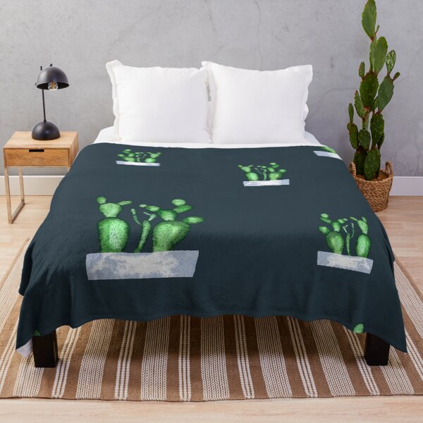 Item preview, Cactus green seamless pattern a watercolor sketch blue designed and sold by Yana Mustafina | Boho Soulful Designs.