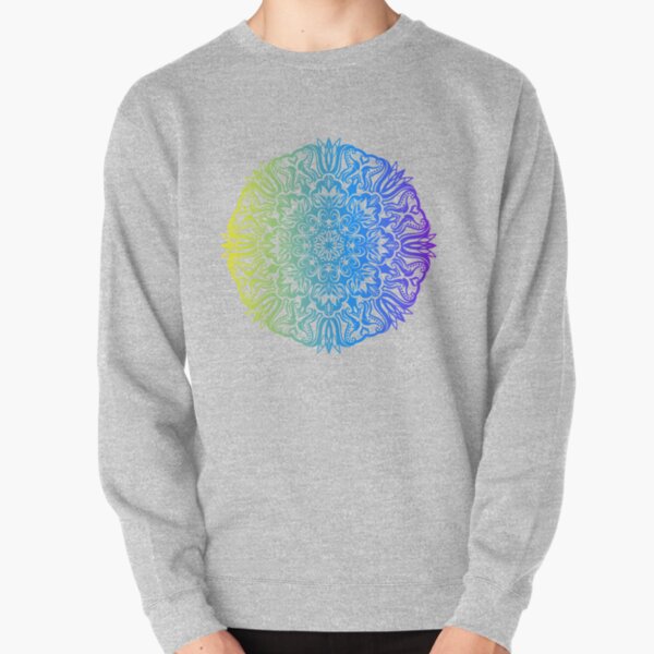 Colorful abstract ethnic floral mandala design Pullover Sweatshirt