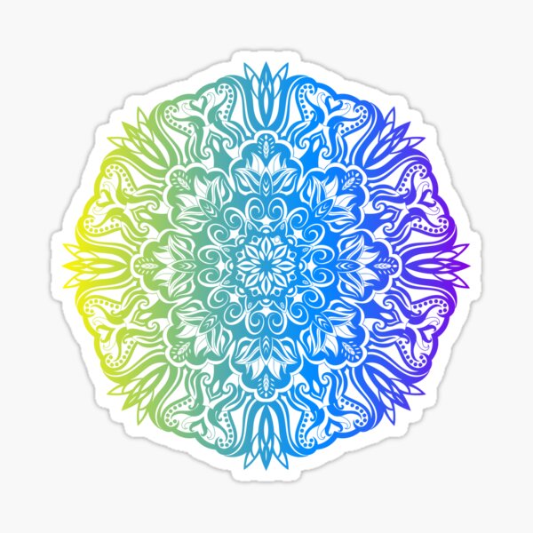Colorful abstract ethnic floral mandala design Sticker