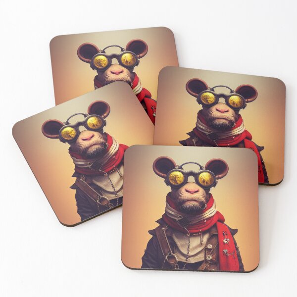 Item preview, Cyberpunk Pirate Bull Wearing a Long Leather Jacket designed and sold by MimozaStudio.