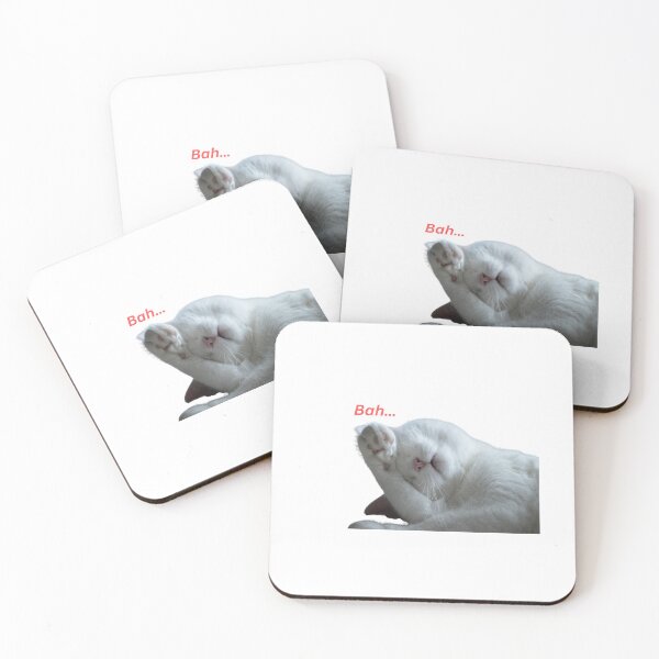 Item preview, Small Lovely sleepy white Bah cat designed and sold by NoManDesign.