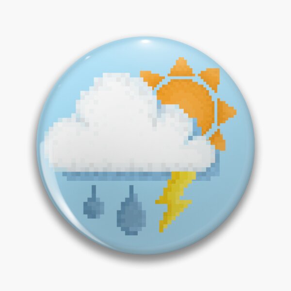 Item preview, Retro Sunny Rain Storm Pixel Design designed and sold by 8BitTrip.