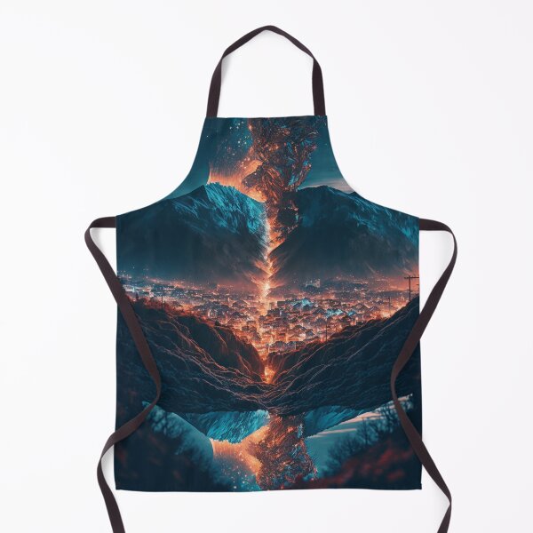 Item preview, Volcanic Explosion Above the City designed and sold by AICreateWorlds.