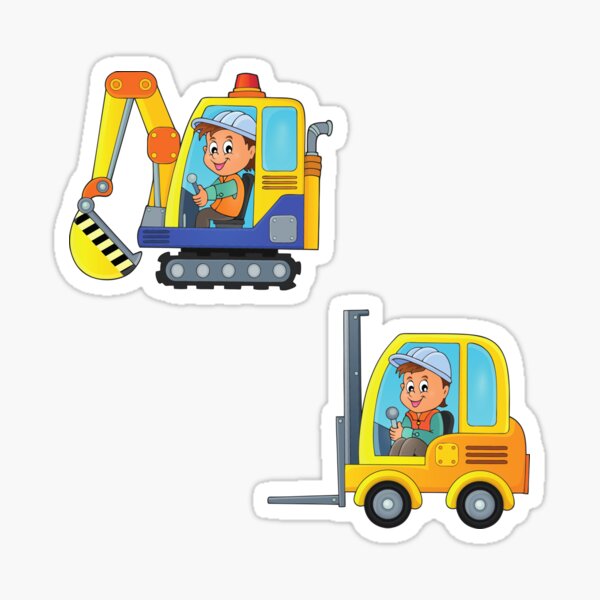 Item preview, Cute excavator cartoon designed and sold by Sticker-Palace-.