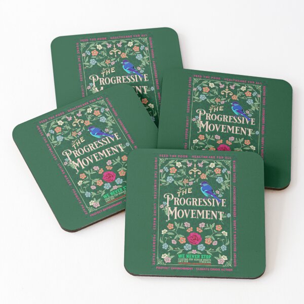 Aperçu de l'œuvre PMD00107 Progressive Movement Designs oiseau floral vert vintage intemporel pour les progressistes créée et vendue par ProgressiveLeft.
