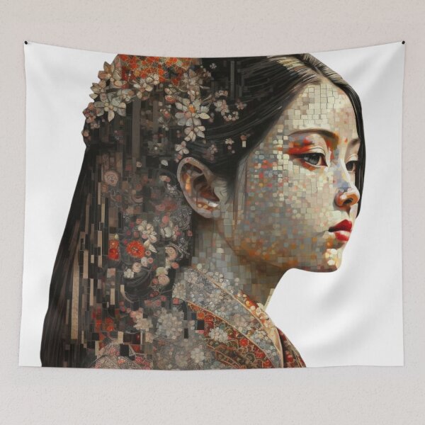 Item preview, Traditional geisha mosaic portrait designed and sold by Mirochan80.