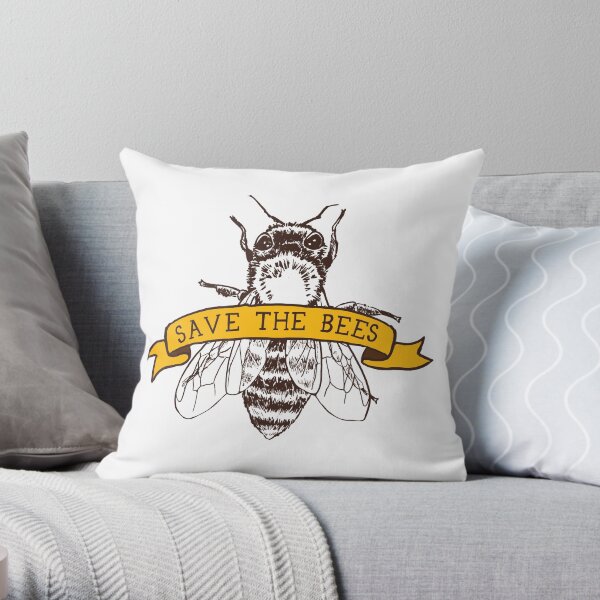 Save The Bees! Throw Pillow