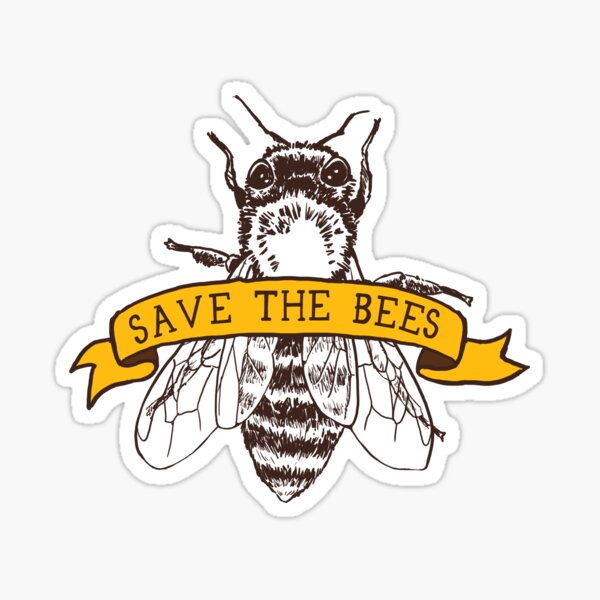 save the bee's Sticker for Sale by Bea-Creative  Bee sticker, Scrapbook  stickers printable, Bee drawing