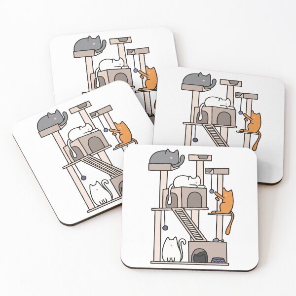 Item preview, Cats Playing on Cat Tree designed and sold by murialbezanson.