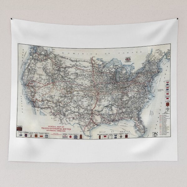 Item preview, Road and Highway Map of America Before Interstate Freeway System 1918 designed and sold by Daniel Hagerman.