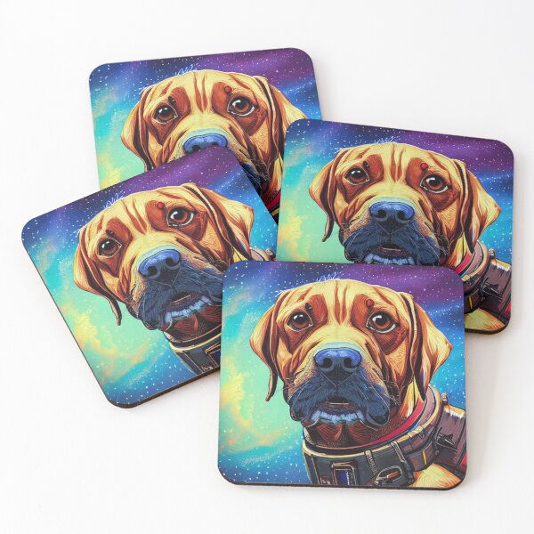 Item preview, Dogs in space nebula galaxy colorful abstract art gift for dog lover designed and sold by ValleyDream.