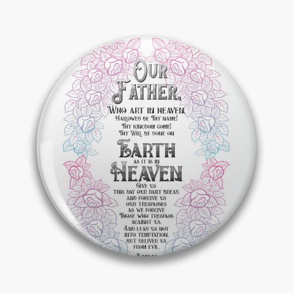 Item preview, Our Father which art in Heaven - Our Lord's Prayer - Floral, Christian, Faith,  Jesus Christ (White) designed and sold by zicutza.
