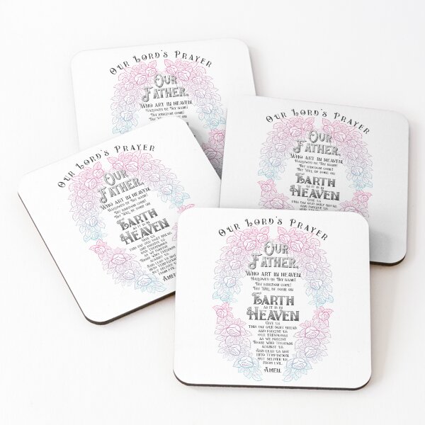 Item preview, Our Father which art in Heaven - Our Lord's Prayer - Floral, Christian, Faith, Jesus Christ (White) designed and sold by zicutza.