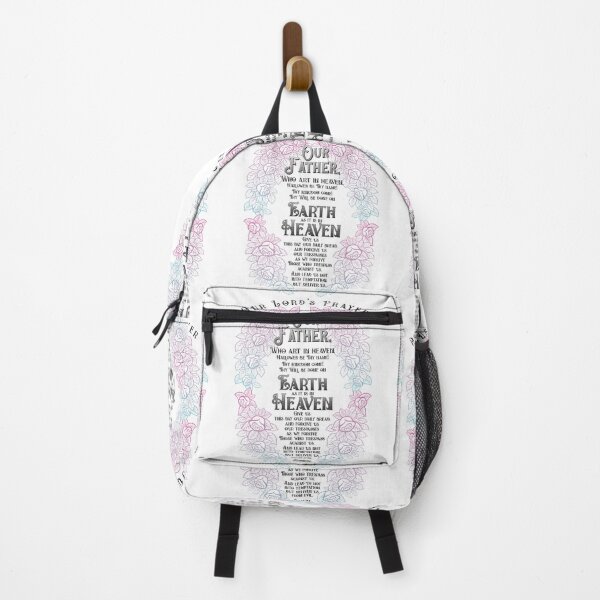 Item preview, Our Father which art in Heaven - Our Lord's Prayer - Floral, Christian, Faith, Jesus Christ (White) designed and sold by zicutza.