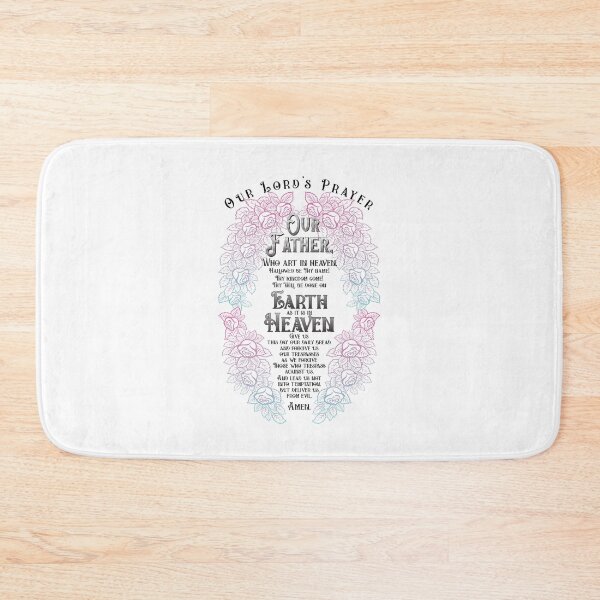 Item preview, Our Father which art in Heaven - Our Lord's Prayer - Floral, Christian, Faith,  Jesus Christ (White) designed and sold by zicutza.