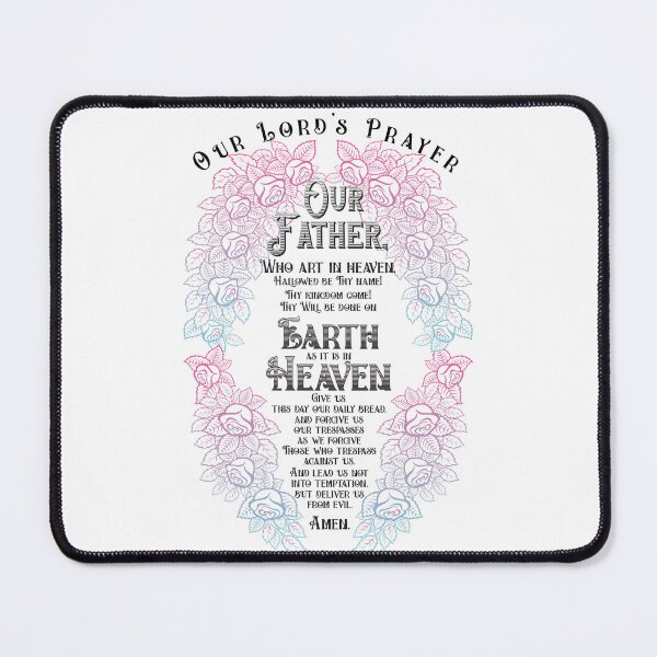 Item preview, Our Father which art in Heaven - Our Lord's Prayer - Floral, Christian, Faith,  Jesus Christ (White) designed and sold by zicutza.