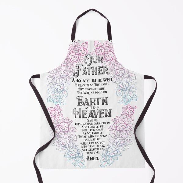 Item preview, Our Father which art in Heaven - Our Lord's Prayer - Floral, Christian, Faith, Jesus Christ (White) designed and sold by zicutza.