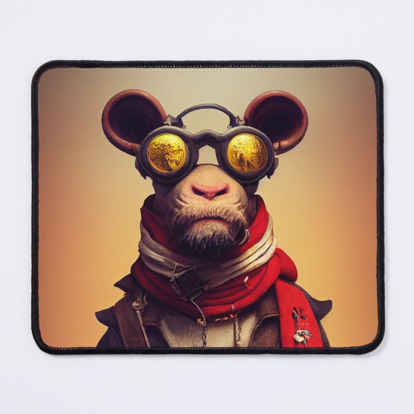Item preview, Cyberpunk Pirate Bull Wearing a Long Leather Jacket designed and sold by MimozaStudio.