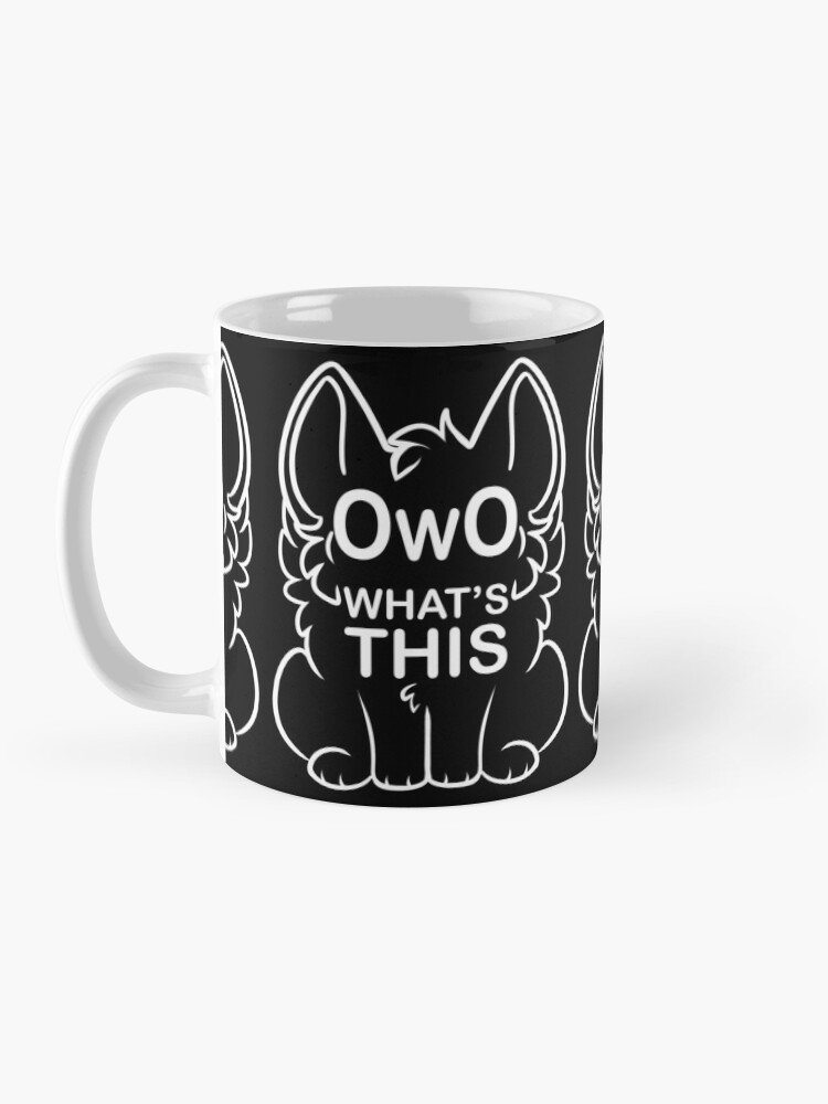 Alternate view of OwO What's this? - white text Coffee Mug