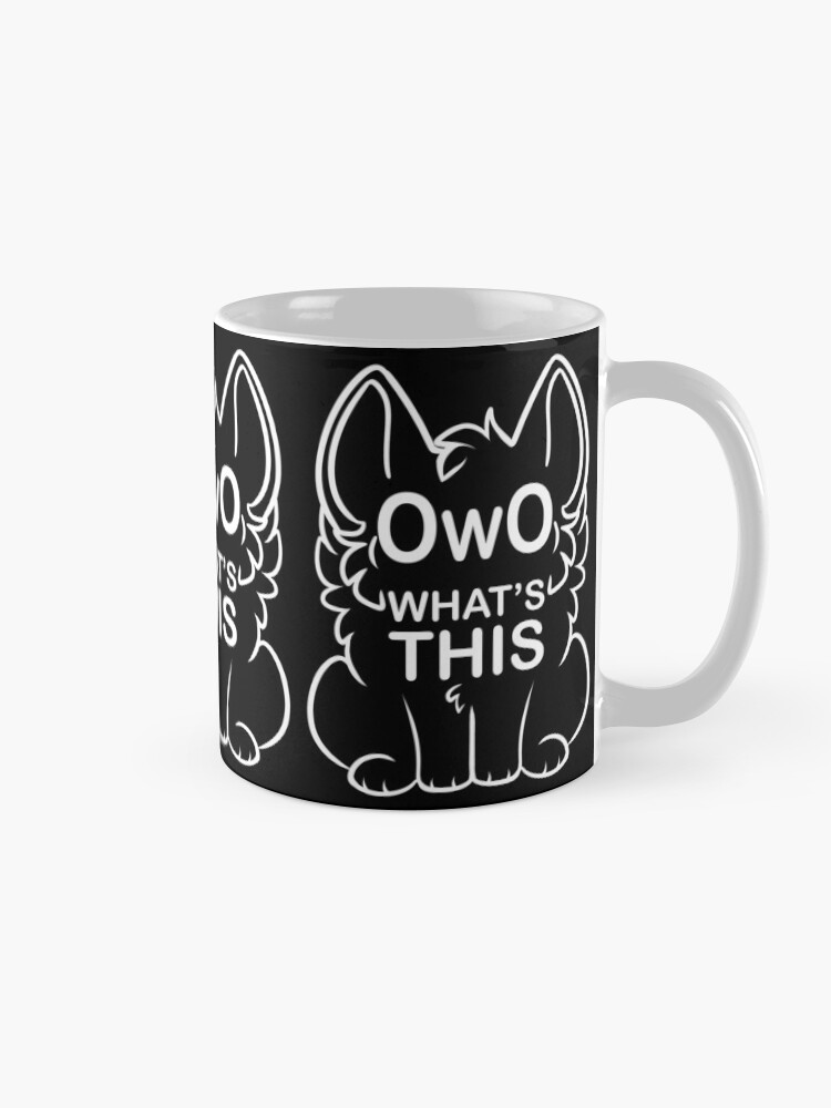 Alternate view of OwO What's this? - white text Coffee Mug