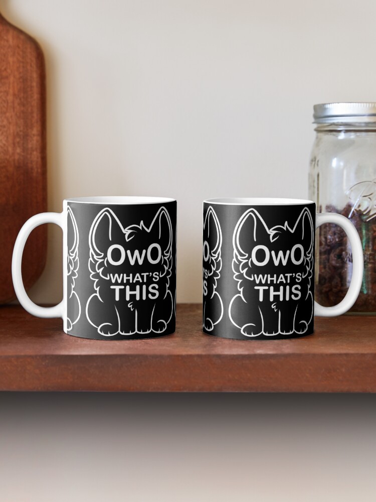 Alternate view of OwO What's this? - white text Coffee Mug