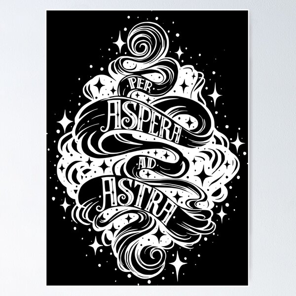 Item preview, Per Aspera Ad Astra Latin phrase - WHITE designed and sold by Ekaterina Samoylova.