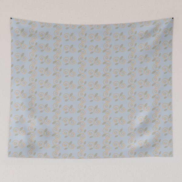 Artikelvorschau, Spiral Vine Motif on Soft Blue Repeat 5748 entworfen und verkauft von Art in My Loft.