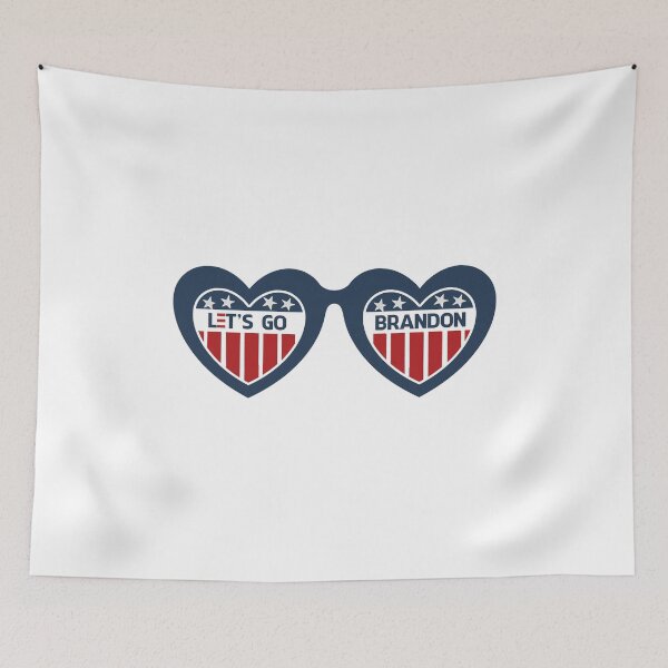 Item preview, Let's go Brandon Meme Sticker with Heart Sunglasses designed and sold by Manoroma.
