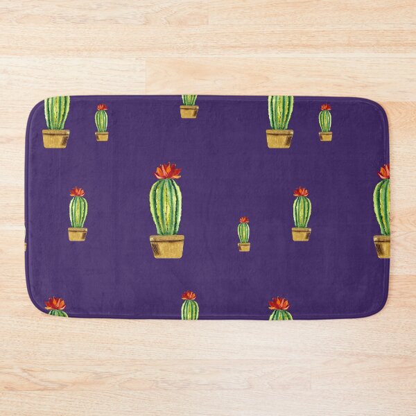 Item preview,  Cactus green red flower pattern watercolor sketch violet designed and sold by Yana Mustafina | Boho Soulful Designs.