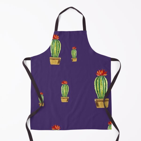 Item preview,  Cactus green red flower pattern watercolor sketch violet designed and sold by Yana Mustafina | Boho Soulful Designs.